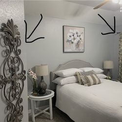 Bedroom Furniture & Decor Bundle – Lamps, Tables, Headboard, Dresser