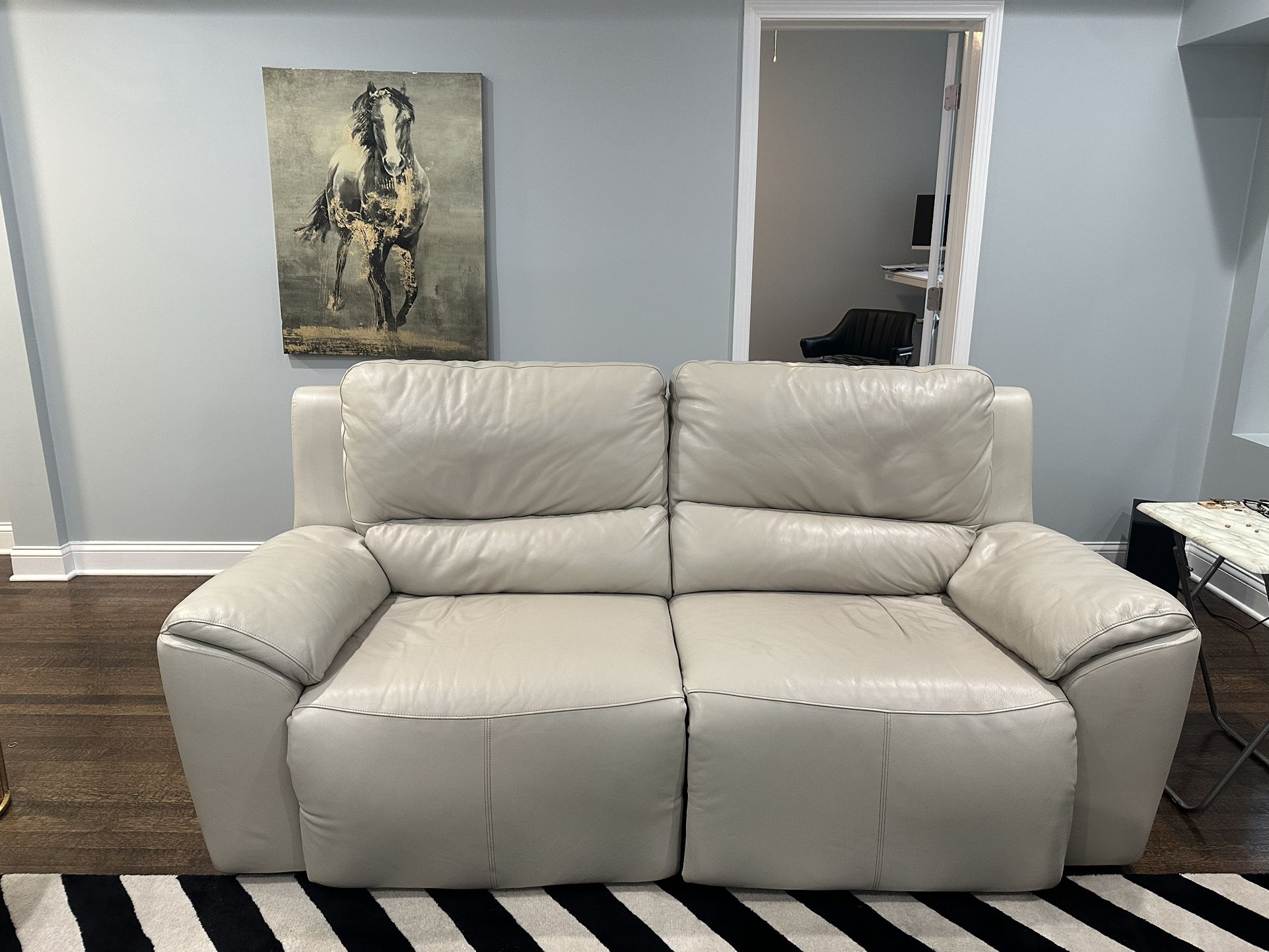 Leather Dual-Power Reclining Sofa
