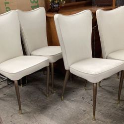 Set Of 4 Vintage Dining Chairs Regular Height