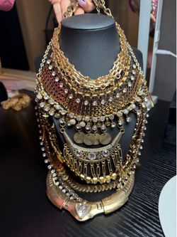 Large Chunky Antique Gold Heavy necklace