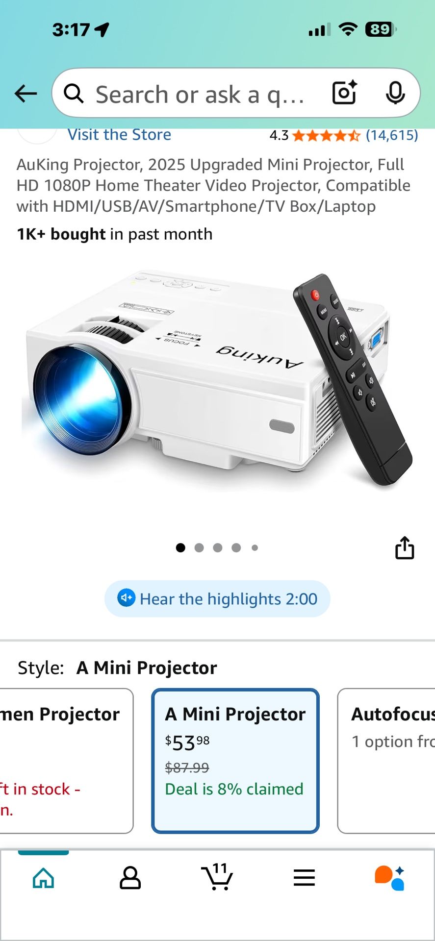  Projector, 2025 Upgraded Mini Projector