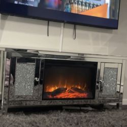 Silver crystal  fire place 