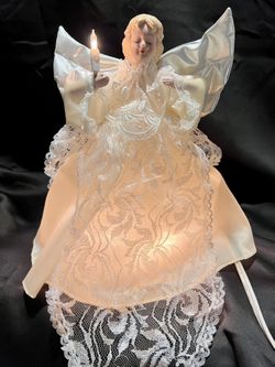 Vintage Animated Porcelain Angel With Light