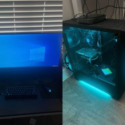 Gaming PC with Monitor Setup