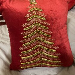 Red Velvet Christmas Pillow - Brand New