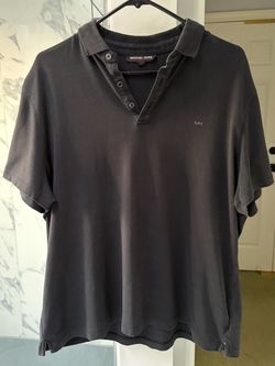 Michael Kors Men’s XL Black Cotton Polo Shirt Embroidered MK Logo