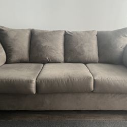 Plush Gray Three Seater Sofa