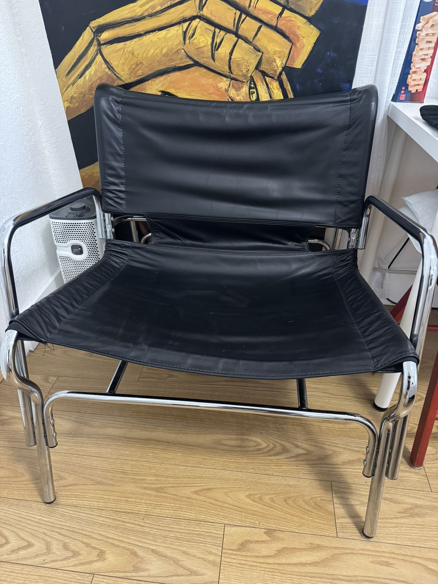 Leather And Metal Chair