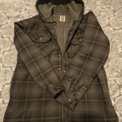Dickies Plaid Jacket Mens Black/Grey Medium