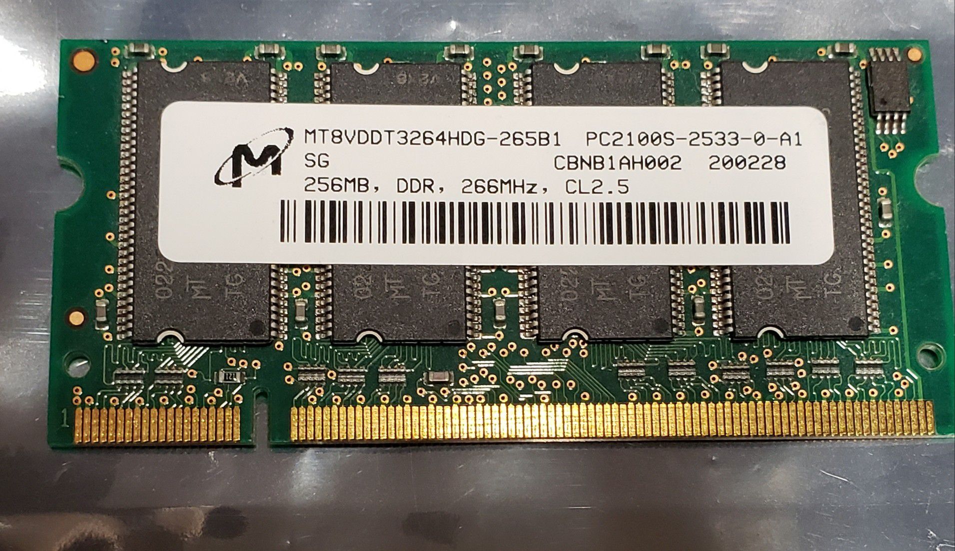 256MB Laptop Memory Upgrade 266MHz PC2100S