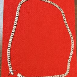 28 Inch Silver Cuban Link Chain 8mm Thick 