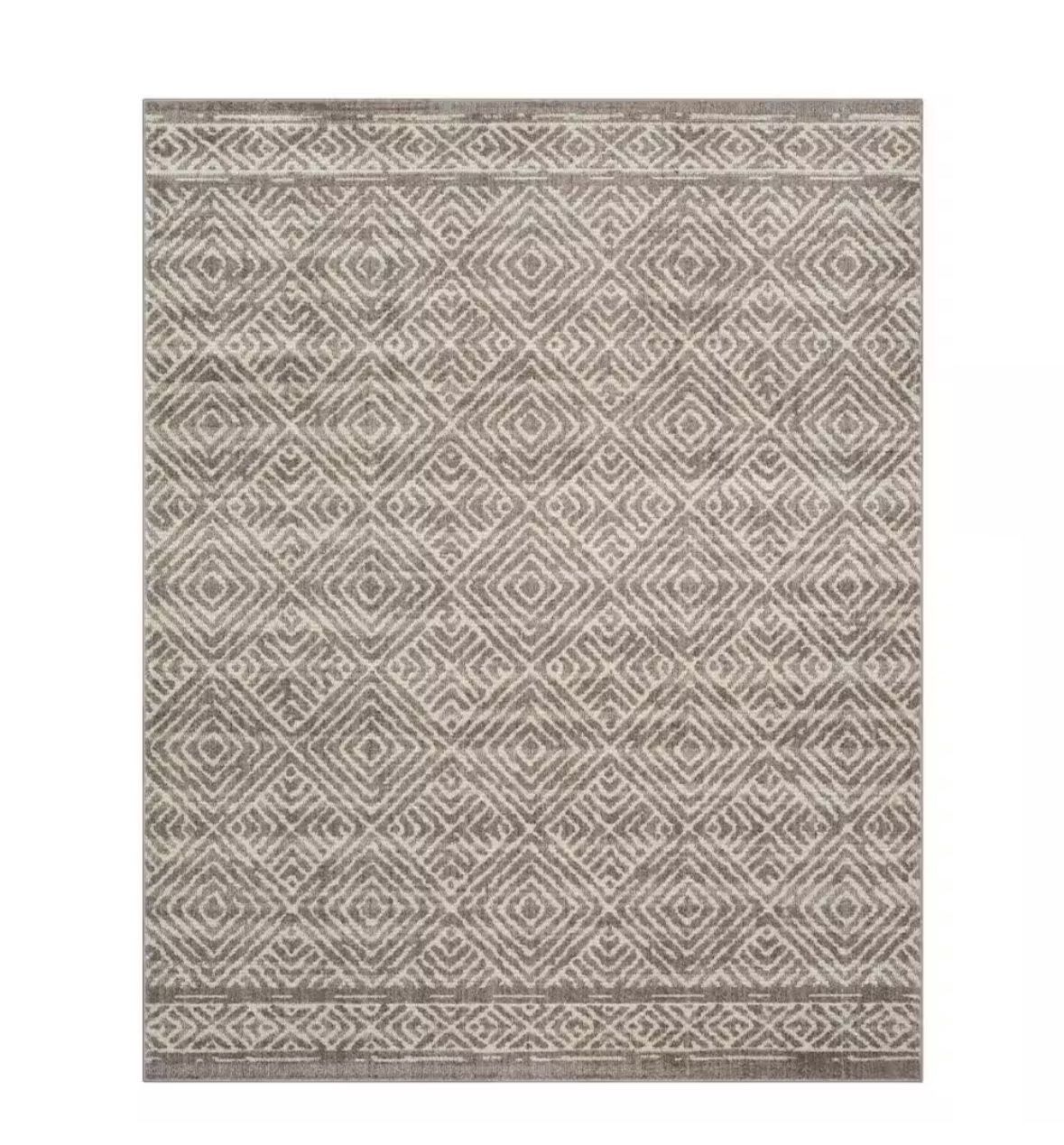 Gray/Cream 7 ft. 6 in. x 9 ft. 6 in. Geometric Indoor Area Rug