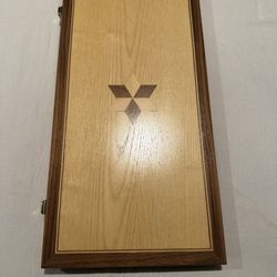 Deluxe Hand Crafted Wooden Board Game Set For Chess/Checkers/Backgammon 