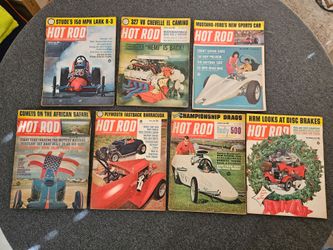 1964 Vintage HOT ROD Magazine Lot of 7 Jan April May June July Aug Dec Muscle car engine Chevy Ford