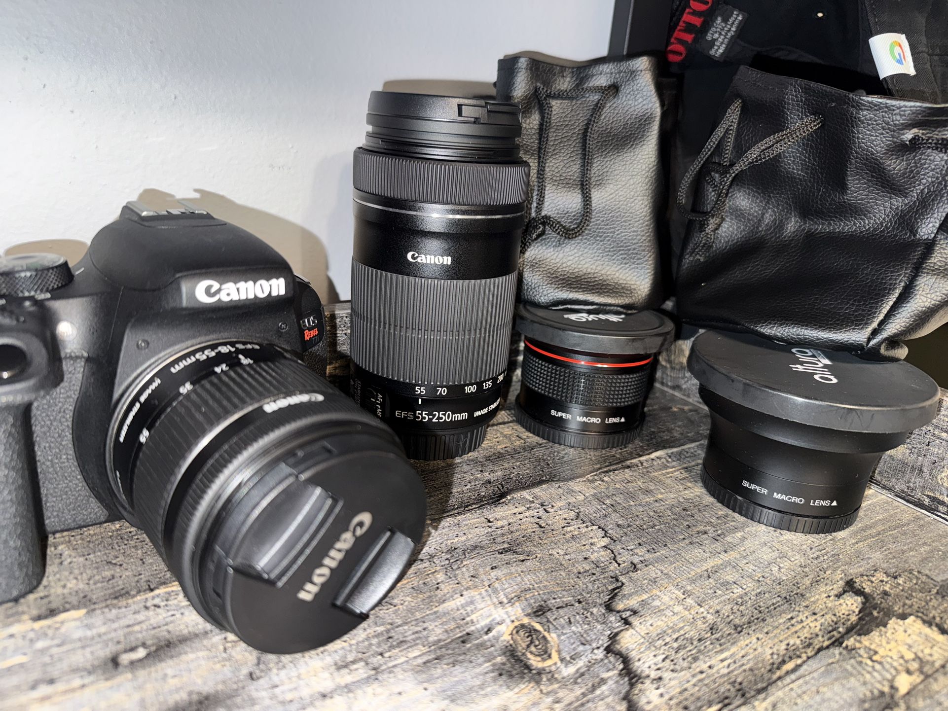 Canon EOS T7i Rebel With 2 Lenses and Many Accessories 