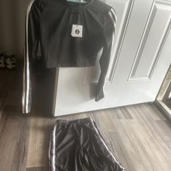 Crop top and biker short set