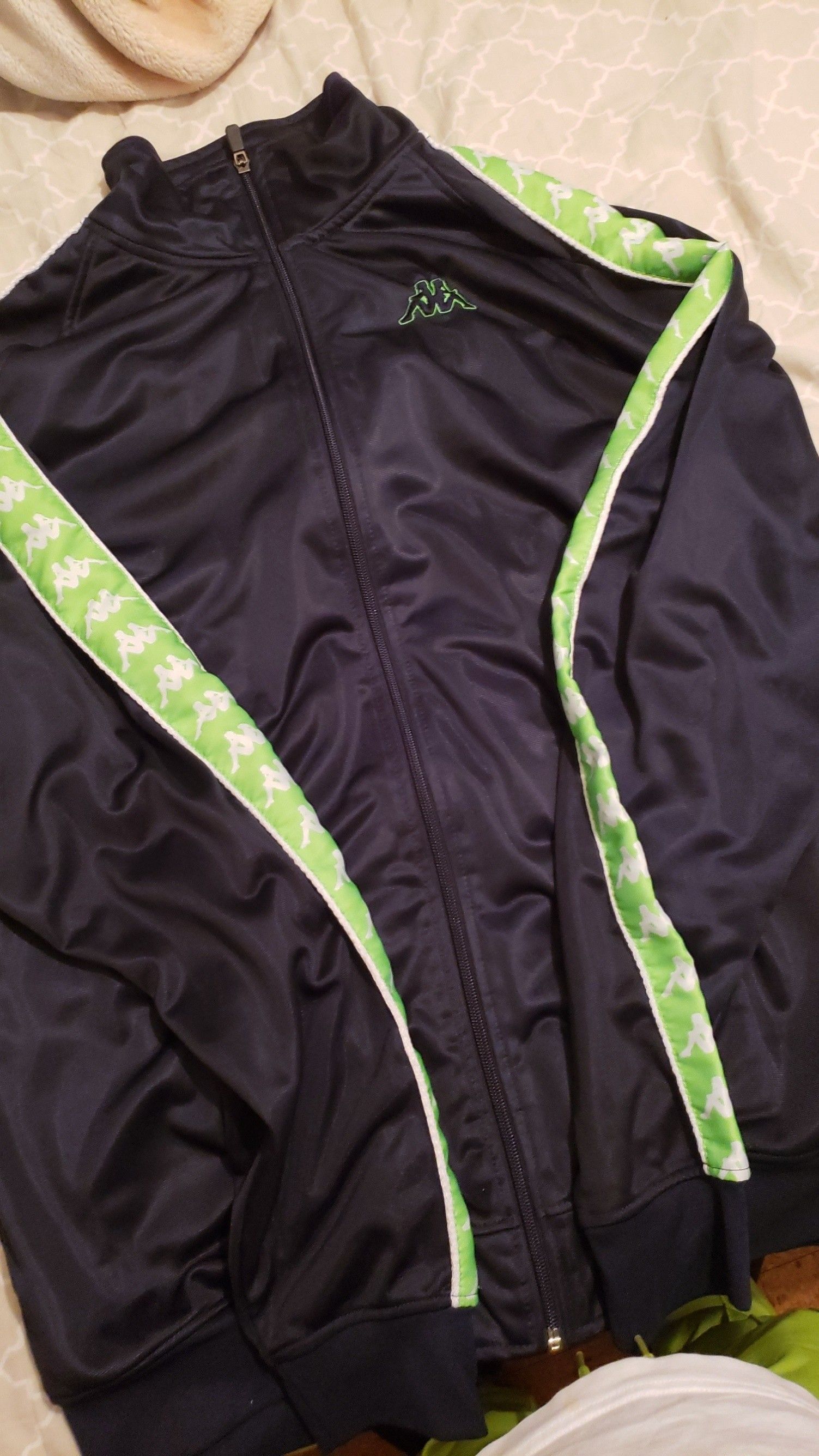 Kappa lime green navy blue xl men track jacket
