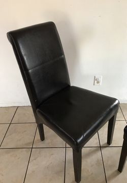 Leather dark brown chairs 2
