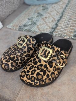 Leopard Animal Print Mules, Women's Size 7