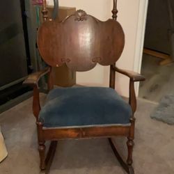 Vintage American Wooden Platform Rocking Chair 