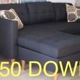 (Finance & Free Delivery) Black Compact Sectional