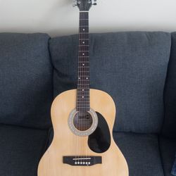 Rock Jam R J W Acoustic Natural Wood, Like New Guitar