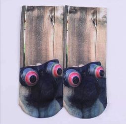 Googly eyed pug dog women’s socks