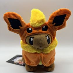 Eevee - Flareon Poncho Pokémon Plush 8”