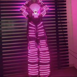 LED Robot Stilt 7 Colors Glowing Clothes Suit DJ Bar Party Show Cosplay Costume