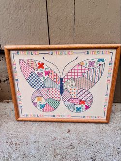 Framed Butterfly Cross Stitch