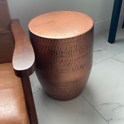 Copper bronze, drum accent table