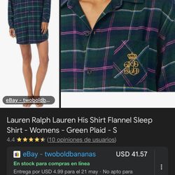 Ralph Lauren Pijama Shirt Size Medium 