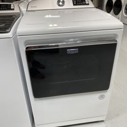 MayTag White Smart Top Load Electric Dryer With Extra Power Button - 7.4 Cu. Ft.