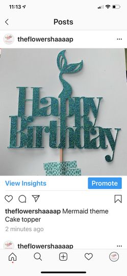 Birthday Mermaid Cake topper
