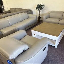 Furniture- 100% Genuine Top Grain Leather Sofa- Lexanna