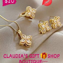 Rotatory Necklace, Ring, & Earrings Set / Juego De Cadena, Anillo Y Aretes Que Jiran