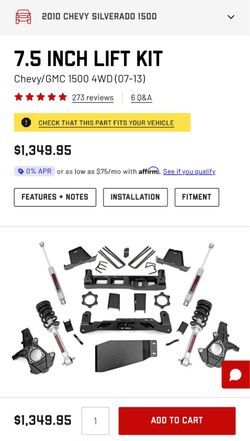 Used 7.5” rough country lift kit for Chevy