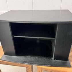 Like New,  Black,  Sturdy Wood TV Stand With 4 Shelves
