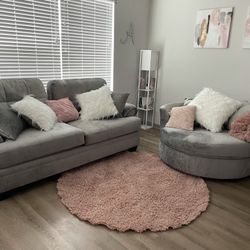 Lightly Used Grey Sofa Set 
