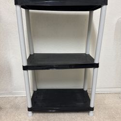 Black & Gray 3-Tier Plastic Storage Shelf