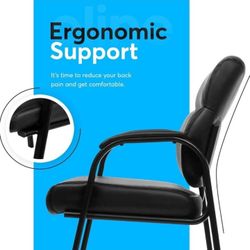 Leather Guest Chair with Padded Arms