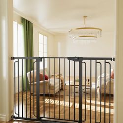 New in open box. Cumbor 36" Extra Tall Baby Gate for Stairs, 29.7-57" Extra Wide Dog Gate for Doorways Hallways, Pressure Mounted 