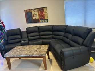 New Black Leather Couches 