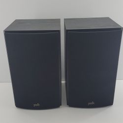 Polk T15 Bookshelf Speakers Stereo Home Theater Pair T-15 Black 100W 5-1/4"