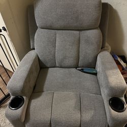 One  Recliner Massage And Heat Seated Chairs Remote Style