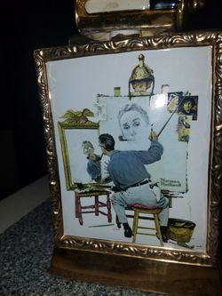 Norman Rockwell 23kgold ceramic decanter