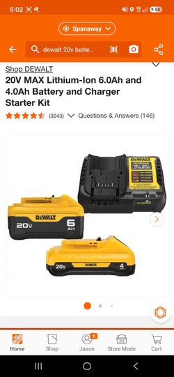 DeWalt 20v xr battery kit