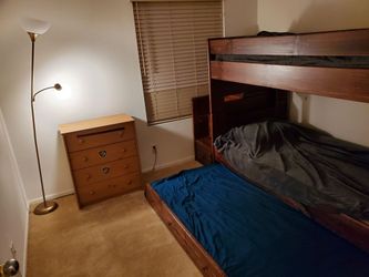 Bunk Beds for SaleSolid Wood Bunk Bed Set with Twin-Over-Twin & Pull-Out Trundle Bed – Great Condition!