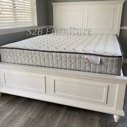 King White Alina Bed With Ortho Mattress Included 