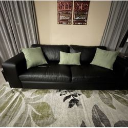 Two Black Sofas (With FREE Pillows!)